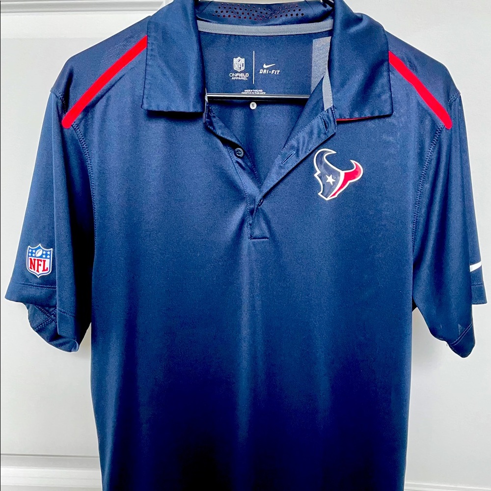 Nike dry fit small Texans polo shirt